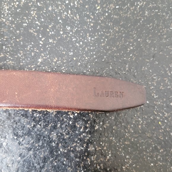 Lauren Ralph Lauren Braided Leather Belt with Brass Buckle - Picture 4 of 5